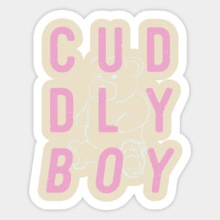 Cuddly Boy (text) Sticker